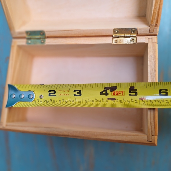 Wooden Block Box Unstained Wood Naked Natural Small Trinket Jewelry Box - Picture 12 of 16